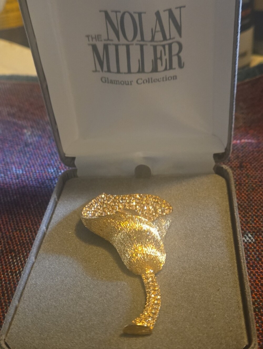Nolan Miller Gold-Tone Sparkling Calla Lily Brooch